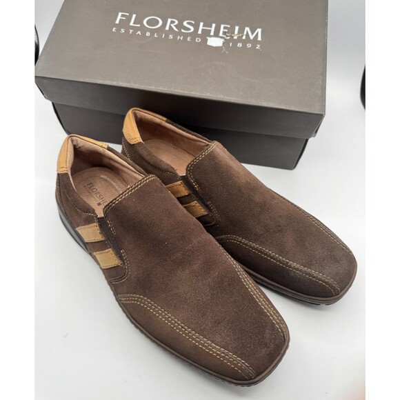 Florsheim Greer Slip On Shoes Mens 9M Brown Suede Casual Loafers EUC main image 9